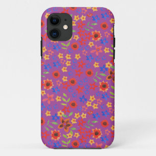 Retro Floral Miniprint on Magenta iPhone 5/5s Case