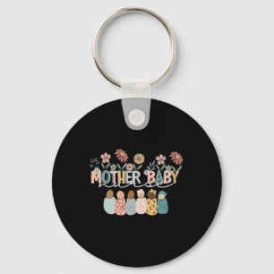 Retro Floral Mother Ba Keychain