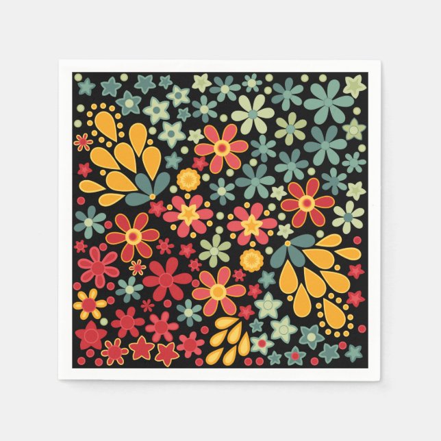 Retro.  Floral motifs 2 Napkin (Front)