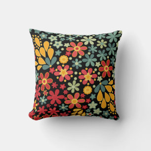 Retro. Floral motifs 2 Throw Pillow