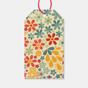 Retro. Floral motifs Gift Tags