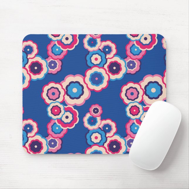 Retro Floral Mouse Pad (With Mouse)