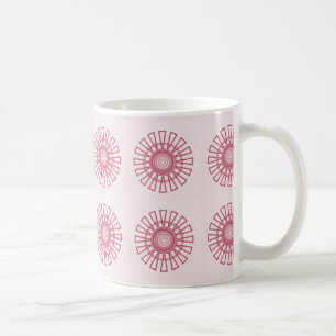Retro Floral Mug, Magenta Coffee Mug