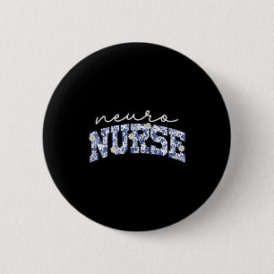 Retro Floral Neuro Nurse Neurology Neurologist Rn  2 Inch Round Button