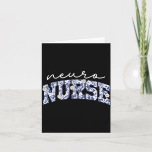 Retro Floral Neuro Nurse Neurology Neurologist Rn  Card