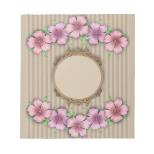 Retro , floral notepad