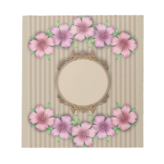 Retro , floral notepad (Front)