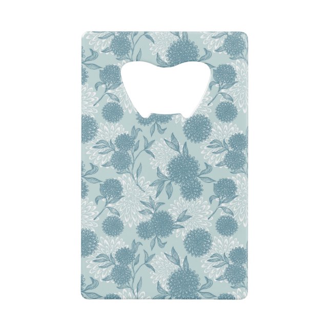 Retro Floral Pattern 2 3 Credit Card Bottle Opener (Front)