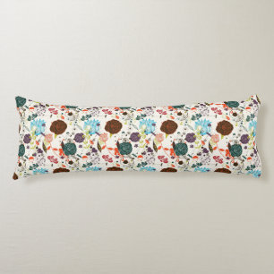 Retro Floral Pattern 2 Body Pillow