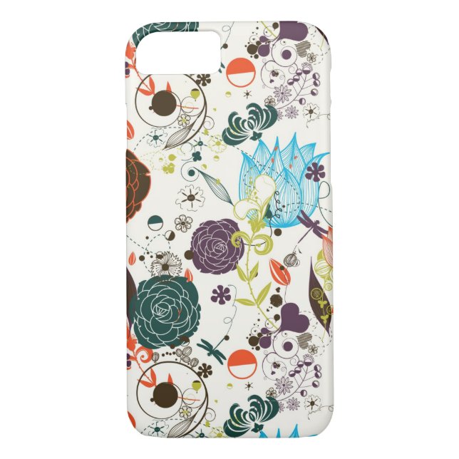 Retro Floral Pattern 2 Case-Mate iPhone Case (Back)