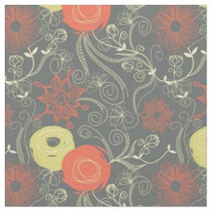 Retro floral pattern 2 fabric