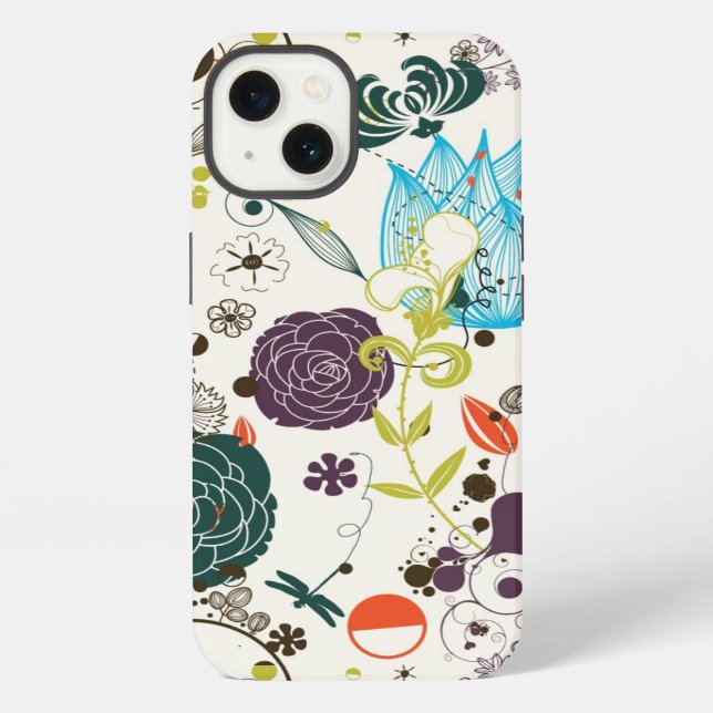 Retro Floral Pattern 2 iPhone Case (Back)