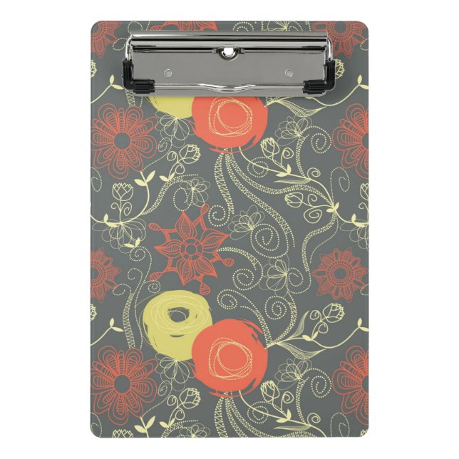 Retro floral pattern 2 mini clipboard (Front)