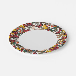 Retro floral pattern 2 paper plate