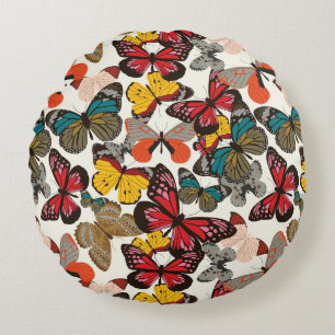 Retro floral pattern 2 round pillow