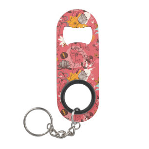 Retro floral pattern 3 keychain bottle opener