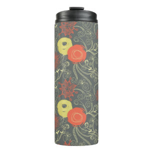 Retro floral pattern 3 thermal tumbler