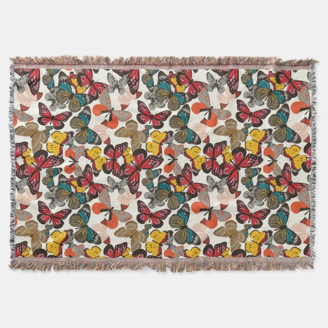 Retro floral pattern 5 throw blanket (Front)