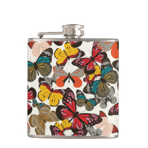 Retro floral pattern 6 hip flask