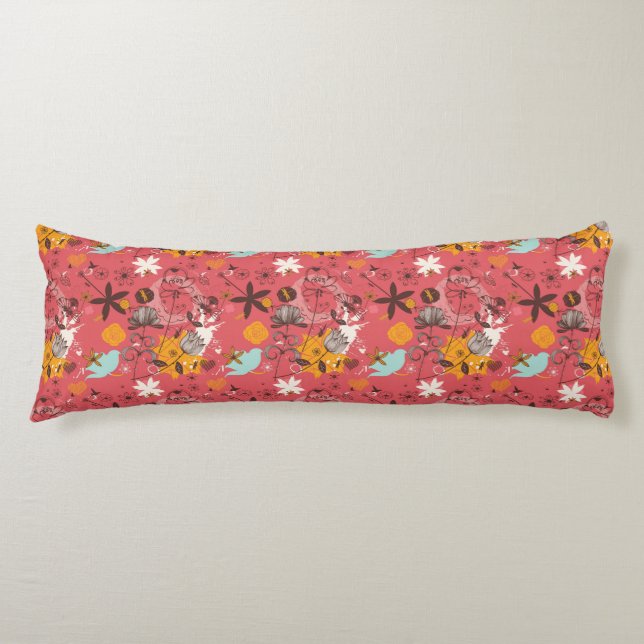 Retro floral pattern 7 body pillow (Front)