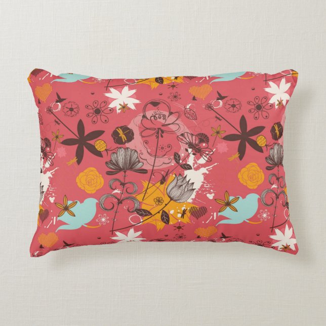 Retro floral pattern 7 decorative pillow (Front)