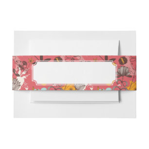 Retro floral pattern 7 invitation belly band