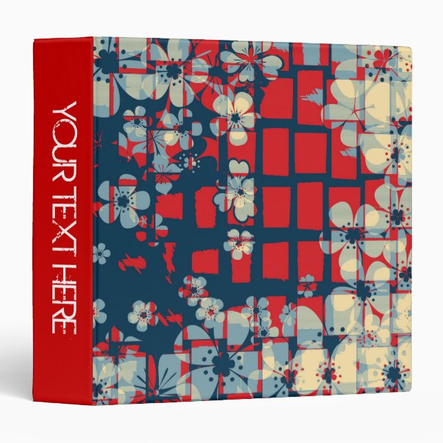 Retro floral pattern and modern design binder (Front/Spine)