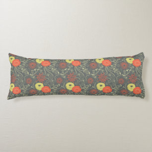 Retro floral pattern body pillow