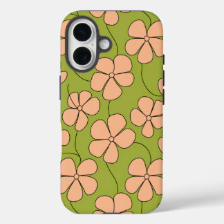 Retro Floral Pattern iPhone 16 Case