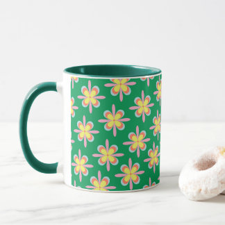 Retro Floral Pattern Colorful Spring Flower Design Mug