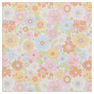 Retro Floral Pattern Fabric