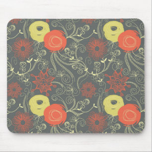 Retro floral pattern mouse pad
