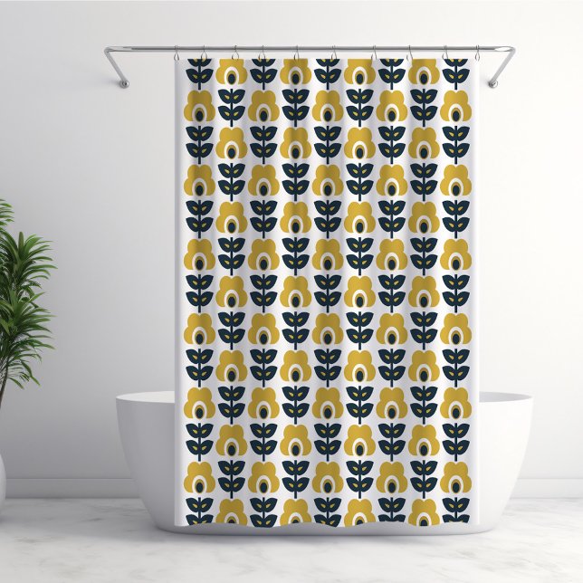 Retro Floral Pattern Navy and Mustard Yellow (Creator Uploaded)