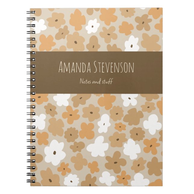 Retro Floral Pattern notebook (Front)