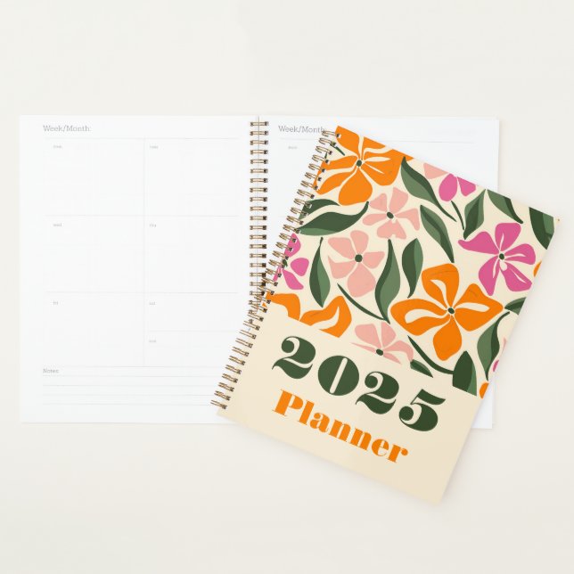 Retro floral pattern planner (Display)