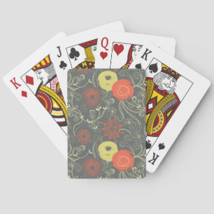 Retro floral pattern playing cards