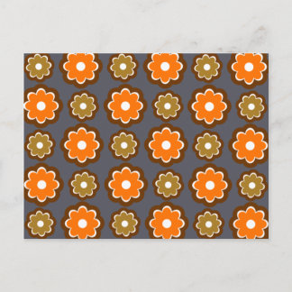 Retro floral pattern postcard