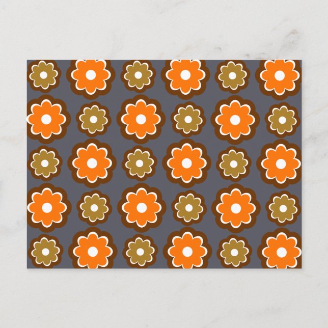 Retro floral pattern postcard (Front)