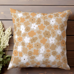 Retro floral pattern throw pillow