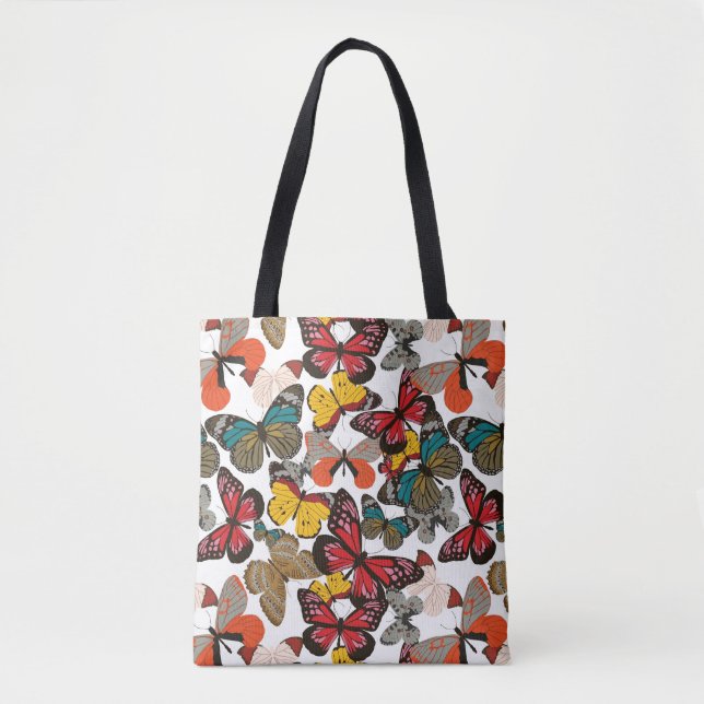 Retro floral pattern tote bag (Front)