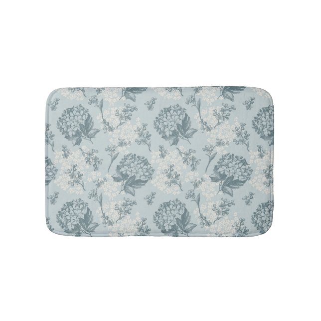 Retro floral pattern with viburnum flowers bath mat (Front)