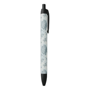 Retro floral pattern with viburnum flowers black ink pen