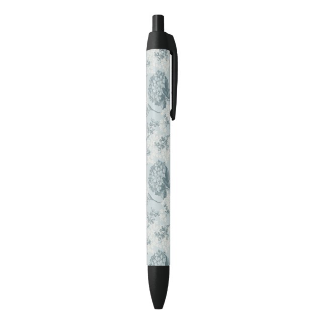 Retro floral pattern with viburnum flowers black ink pen (Bottom (Vertical))