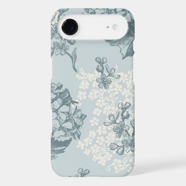 Retro floral pattern with viburnum flowers Case-Mate iPhone case (Back)