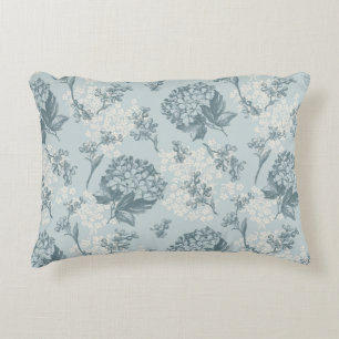 Retro floral pattern with viburnum flowers decorative pillow
