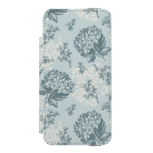 Retro floral pattern with viburnum flowers incipio iPhone wallet case (Folio Front)