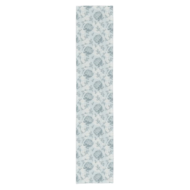 Retro floral pattern with viburnum flowers short table runner (Front)