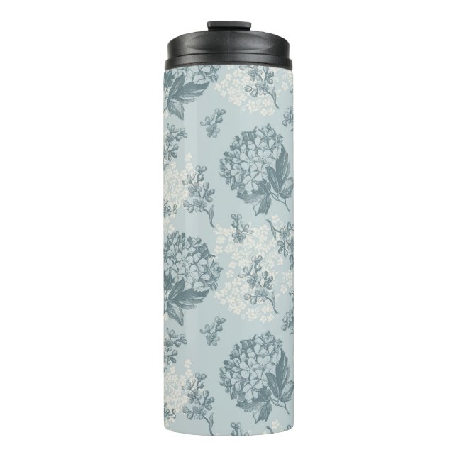 Retro floral pattern with viburnum flowers thermal tumbler (Front)