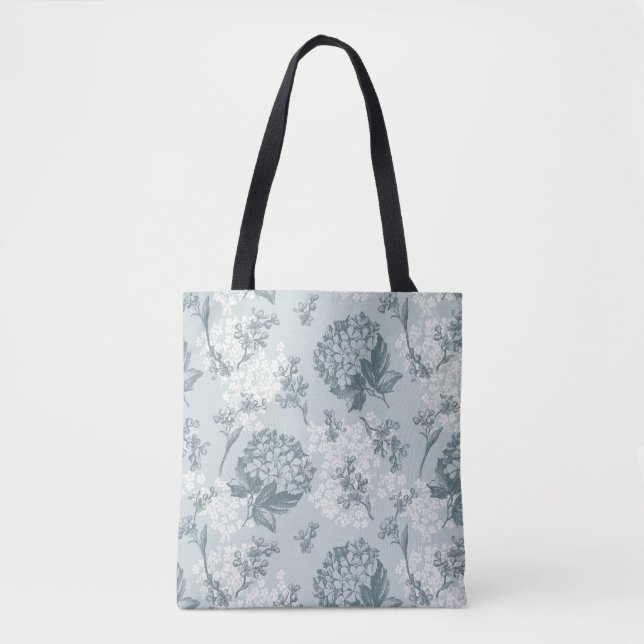 Retro floral pattern with viburnum flowers tote bag (Front)
