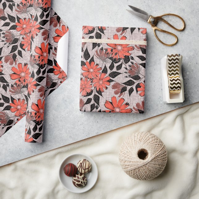 Retro floral pattern. wrapping paper (Crafts)